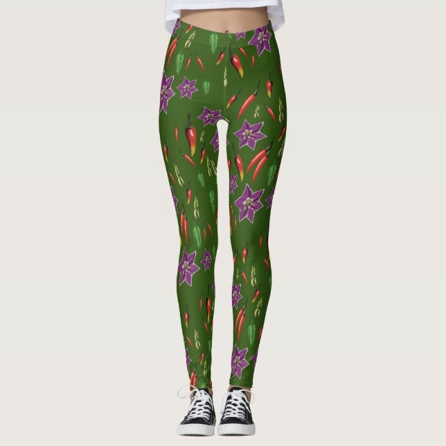 Leggings Chili Peppers Plante Botanique Custom (Devant)
