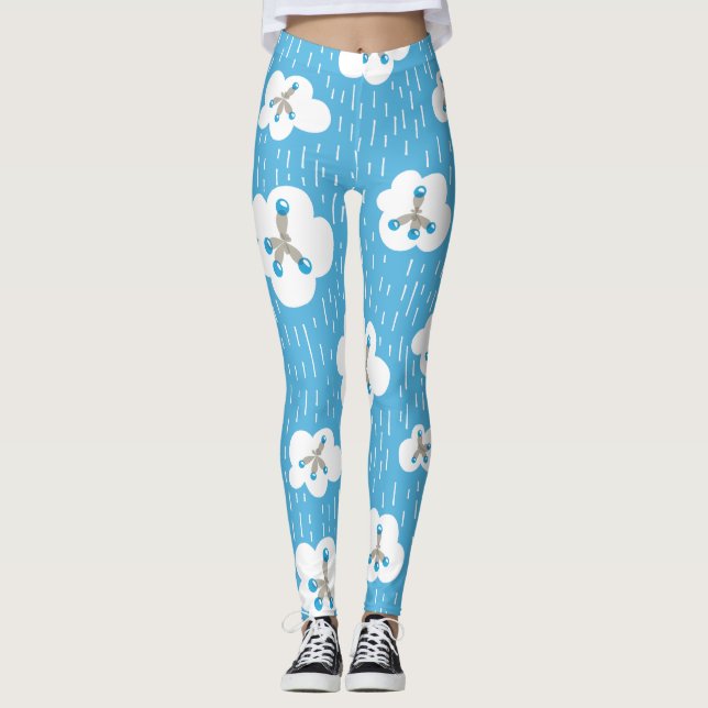 Leggings Chimie organique Molecules Geek de la science bleu (Devant)