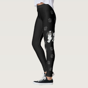 Leggings Chin japonais tricolore Dessin animé Chien et patt