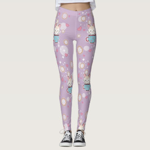 Leggings Chinchilla de Kawaii dans la tasse de thé avec les