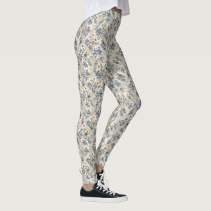 Leggings Chinoiserie Libellules, Marguerites et Dentelle