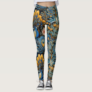 Leggings Chinoiserie Oiseaux Exotiques Motif Botanique (7)
