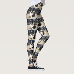 Leggings chiot noir et blanc de SHP de shet