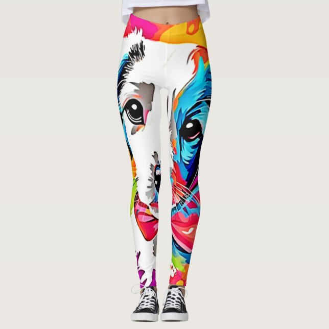 Leggings Chiots Pop Art (Devant)