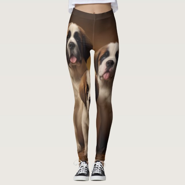 Leggings Chiots Saint-Bernard Délice d'Automne Citrouille (Devant)