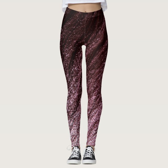 Leggings Chocolat à Garnet Rouge à Pastel Pink Ombre (Devant)