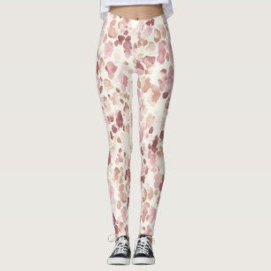 Leggings Chocolat à la crème rose Brown animal léopard Abst