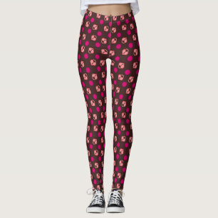 Leggings Chocolat de l'emplacement du coeur et des points