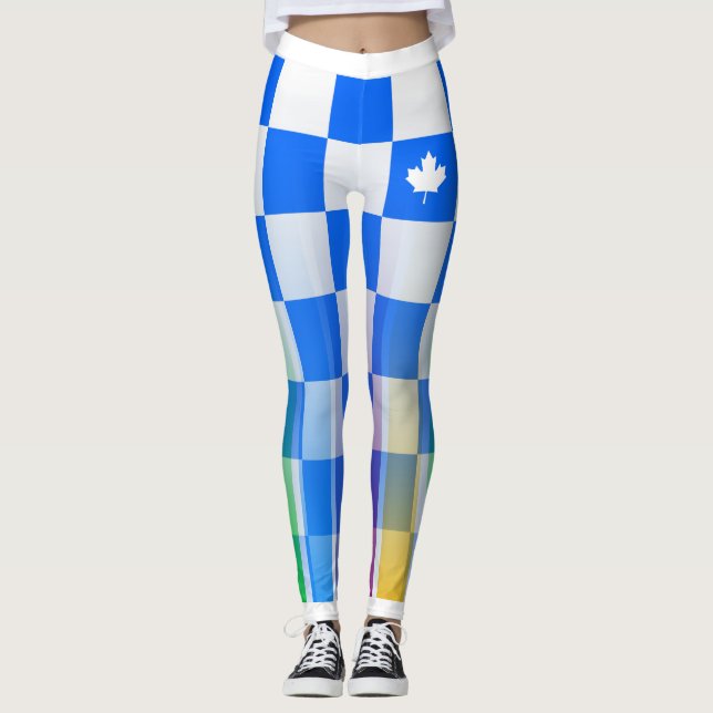 Leggings Choisissez votre couleur Canadian Maple Checker Ra (Devant)