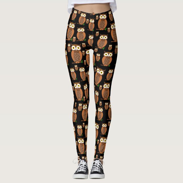 Leggings Chouettes amusantes (Devant)