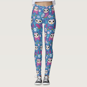 Leggings Chouettes multicolores vectorielles sans couture M
