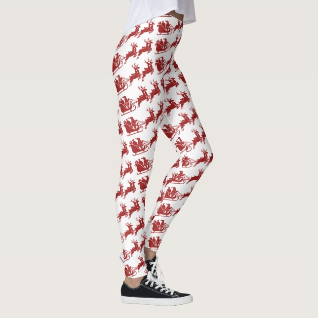 Leggings Christmas Santa Sleigh With Reindeer  (Droite)