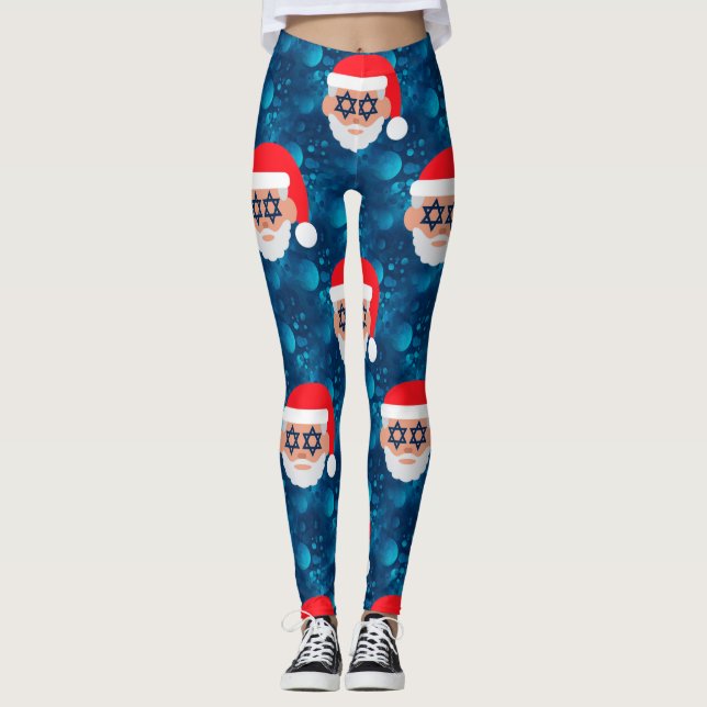 Leggings christmukkah père Noël emoji (Devant)