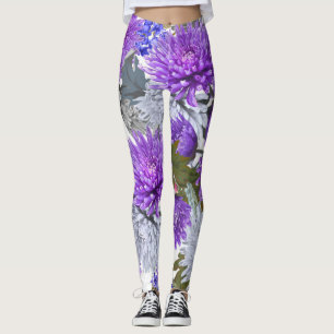 Leggings Chrysanthèmes pourpres