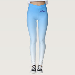 Leggings Ciel bleu dégradé avec votre nom