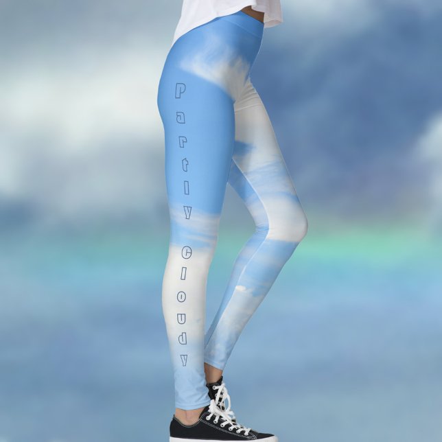 Leggings Ciel bleu partiellement nuageux bleu chic bleu et  (Créateur téléchargé)