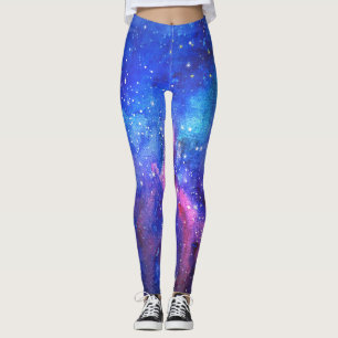 Leggings Ciel de nuit de l'aquarelle de Galaxy.