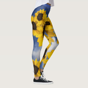 Leggings Ciel de tournesol jaune et bleu clair