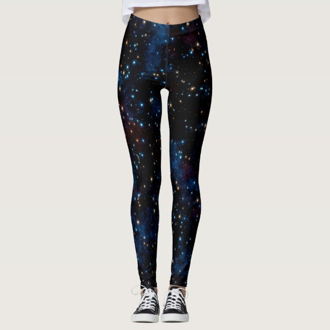Leggings Ciel étoilé avec étoiles et planètes (Devant)