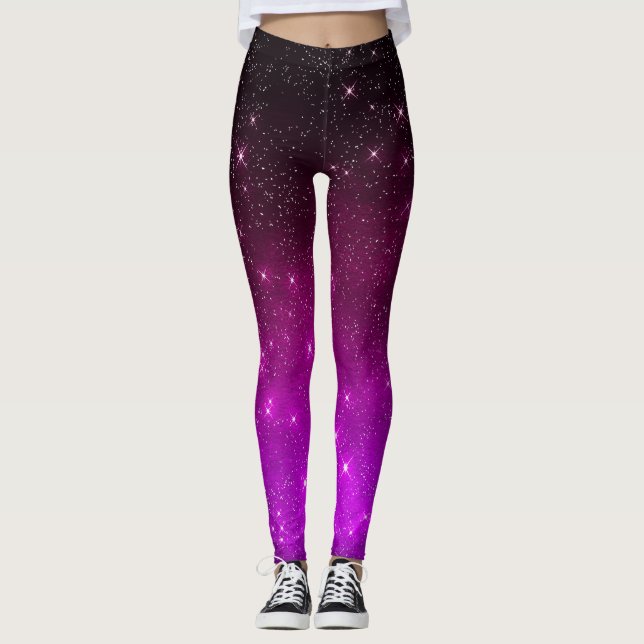 Leggings Ciel étoilé rose coloré (Devant)