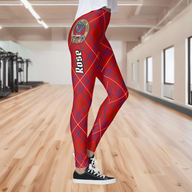 Leggings Cimier Rose de clan sur Tartan (Créateur téléchargé)