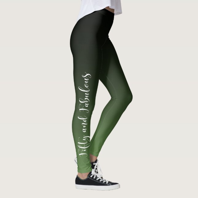 Leggings Cinquante et fabuleux sur le vert de mousse et le (Droite)