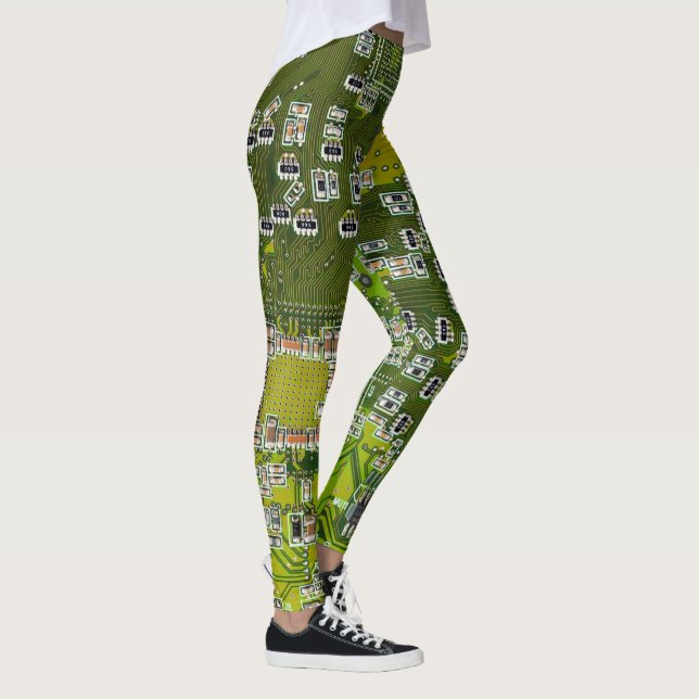 Leggings Circuit imprimé circuit imprimé circuit vert circu (Droite)