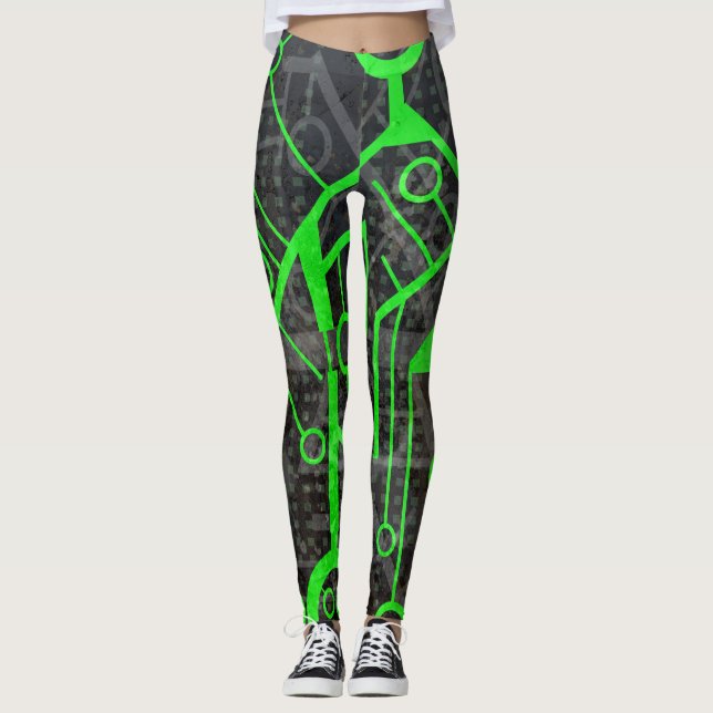 Leggings Circuit vert (Devant)