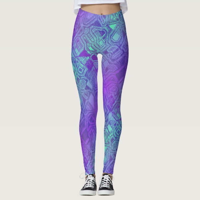 Leggings Circuits de bonbons - bleu baie : (Devant)