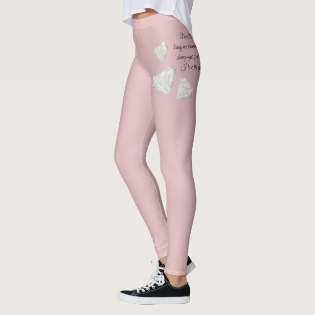 Leggings Citation Diamants & Champagne – Édition Cher La Vi (Gauche)