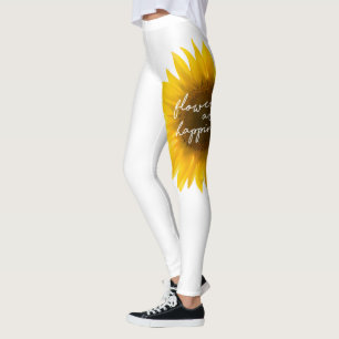 Leggings Citation tournesol "les fleurs sont le bonheur"