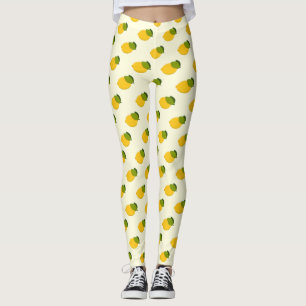 Leggings Citron Motif mignon Fruit d'agrumes jaunes et vert