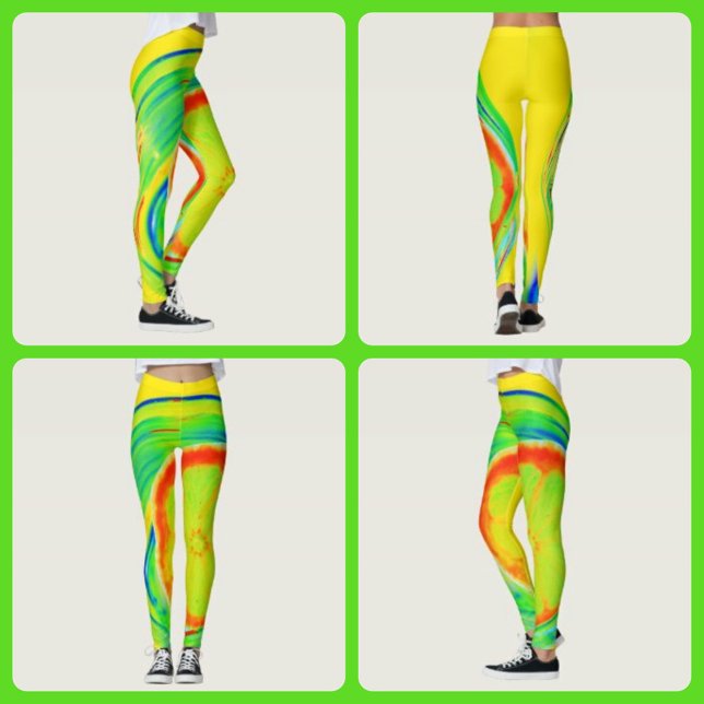 Leggings Citron Psychédélique Couleurs Vives (Créateur téléchargé)
