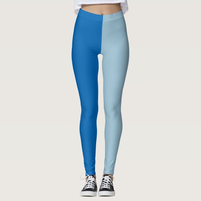 Leggings Citronnade Bleu Électrique et Duo Tonale Aigue-Mar (Devant)