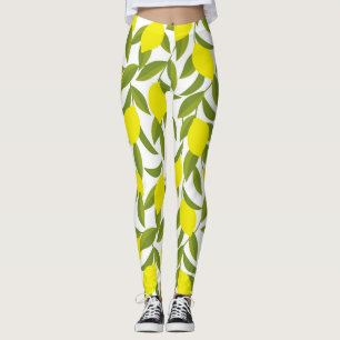 Leggings Citronnier Art : Citrus jaune Motif sans couture