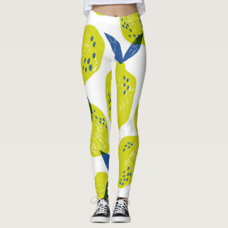 Leggings Citrons juteux : motif vintage sans soudure.