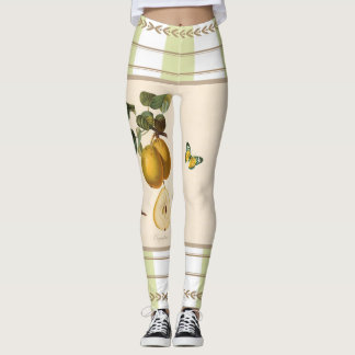 Leggings Citrons sur les guêtres vert pomme de rayures