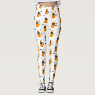 Leggings Citrouille, Chat noir & Eyeballs, Motif d'Hallowee