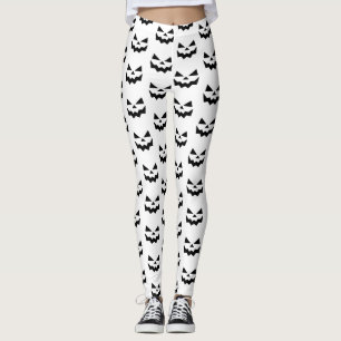 Leggings Citrouille classique Jack-o-lanterne visage noir &