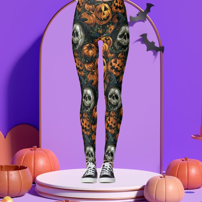 Leggings Citrouille d'Halloween sombre (Créateur téléchargé)