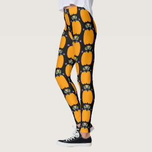 Leggings Citrouille Folk Floral Tops Halloween