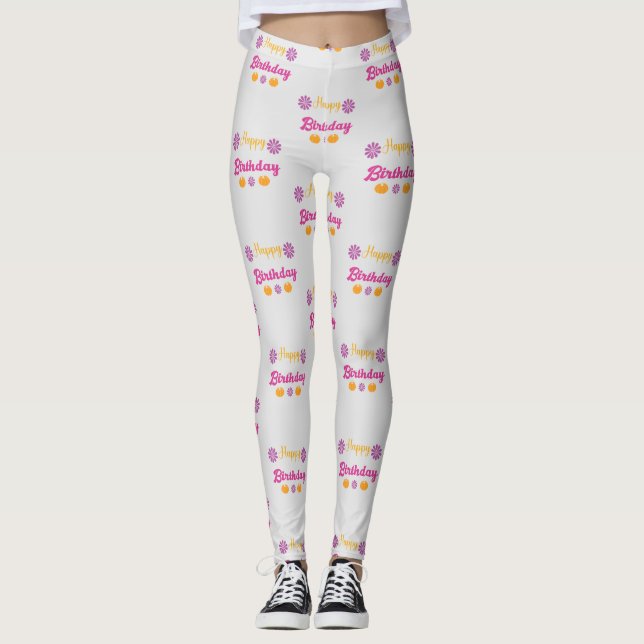 Leggings Citrouille Joyeux anniversaire (Devant)