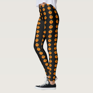 Leggings Citrouille Visage Drôle