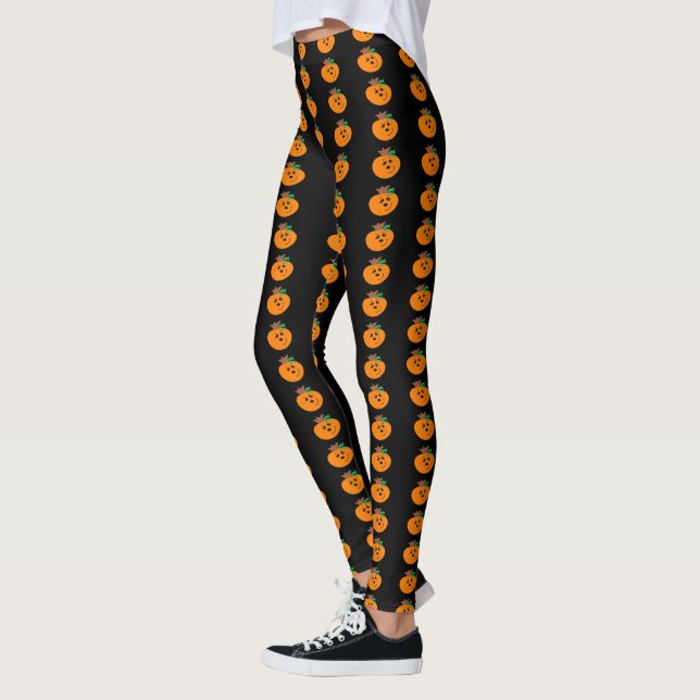 Leggings Citrouille Visage Drôle (Gauche)