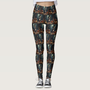 Leggings Citrouilles Boston Terrier Halloween Épouvantable