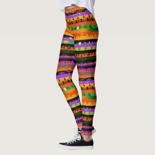 Leggings Citrouilles, Chauves-souris et Soirée d'Halloween