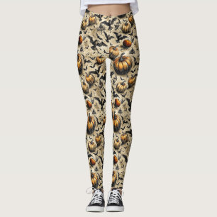 Leggings Citrouilles, corbeaux et chauves-souris Motif d'Ha
