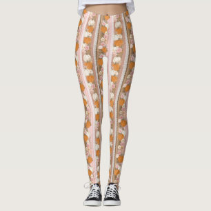 Leggings Citrouilles d'automne & dentelle fleurie Motif san
