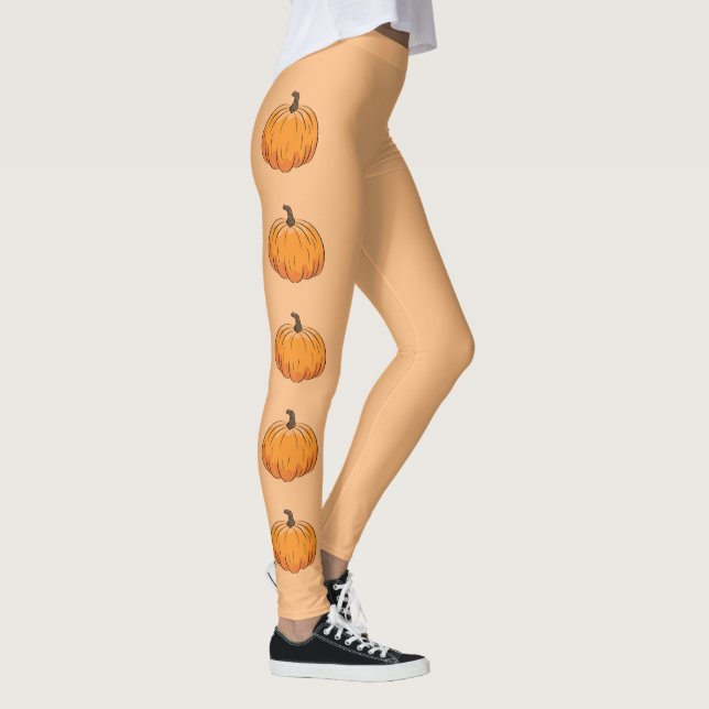 Leggings Citrouilles de caricature orange (Droite)