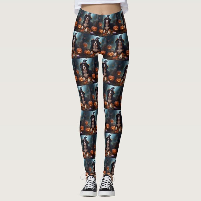 Leggings Citrouilles d'Halloween effrayantes de montagne be (Devant)
